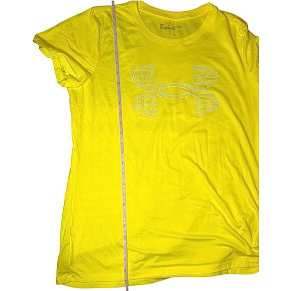 Under Armour Women’s XL Bright Lime Green Athletic T-Shirt Loose Fit Top - Picture 6 of 8